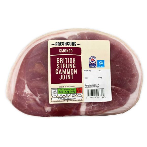 Freshcure Smoked Sweet Cured British Strung Gammon Joint Typically 2kg